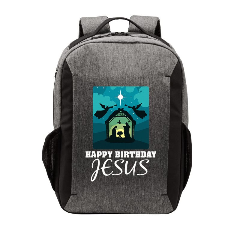 Happy Birthday Jesus  Christmas Advent Nativity Scene North  Vector Backpack