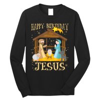 Happy Birthday Jesus Funny Christmas Nativity Christian Long Sleeve Shirt