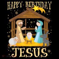 Happy Birthday Jesus Funny Christmas Nativity Christian T-Shirt