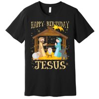 Happy Birthday Jesus Funny Christmas Nativity Christian Premium T-Shirt