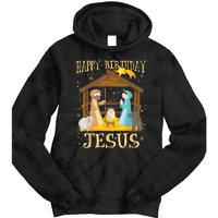 Happy Birthday Jesus Funny Christmas Nativity Christian Tie Dye Hoodie