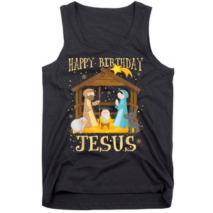 Happy Birthday Jesus Funny Christmas Nativity Christian Tank Top