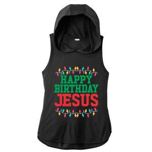 Happy Birthday Jesus Christian Christmas Gift Ladies PosiCharge Tri-Blend Wicking Draft Hoodie Tank