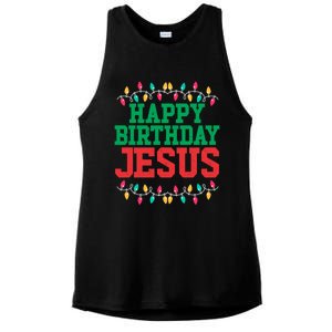 Happy Birthday Jesus Christian Christmas Gift Ladies PosiCharge Tri-Blend Wicking Tank