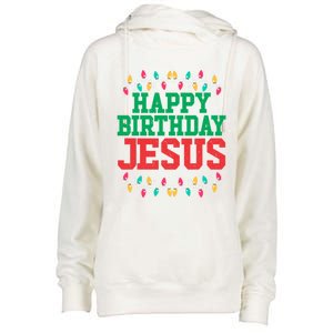 Happy Birthday Jesus Christian Christmas Gift Womens Funnel Neck Pullover Hood