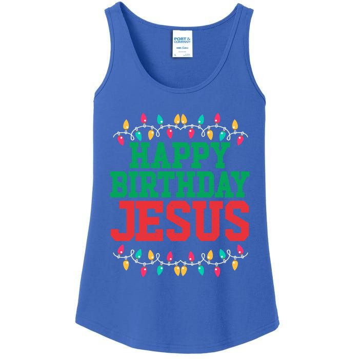 Happy Birthday Jesus Christian Christmas Gift Ladies Essential Tank