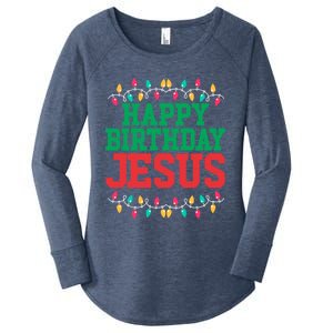 Happy Birthday Jesus Christian Christmas Gift Women's Perfect Tri Tunic Long Sleeve Shirt