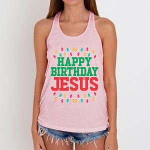 Happy Birthday Jesus Christian Christmas Gift Women's Knotted Racerback Tank