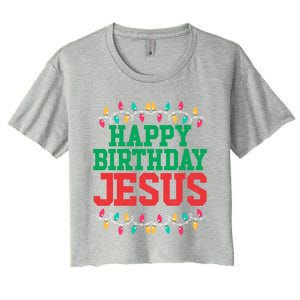 Happy Birthday Jesus Christian Christmas Gift Women's Crop Top Tee