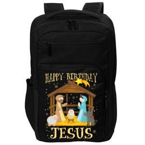 Happy Birthday Jesus Funny Christmas Nativity Christian Impact Tech Backpack