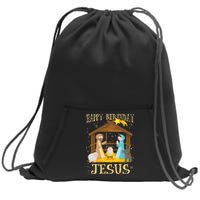 Happy Birthday Jesus Funny Christmas Nativity Christian Sweatshirt Cinch Pack Bag