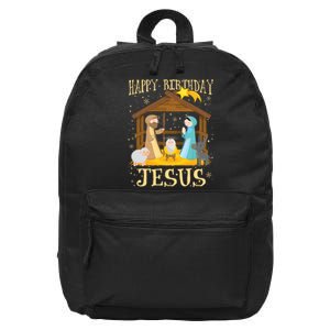 Happy Birthday Jesus Funny Christmas Nativity Christian 16 in Basic Backpack