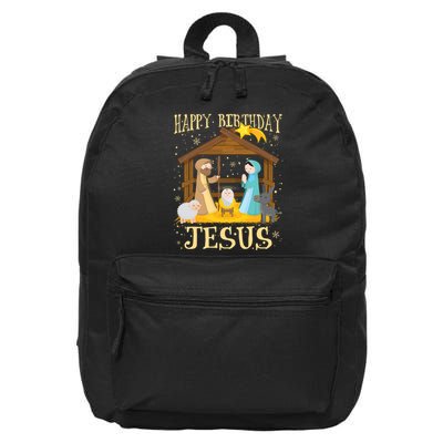 Happy Birthday Jesus Funny Christmas Nativity Christian 16 in Basic Backpack