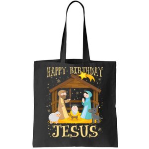 Happy Birthday Jesus Funny Christmas Nativity Christian Tote Bag