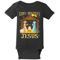 Happy Birthday Jesus Funny Christmas Nativity Christian Baby Bodysuit