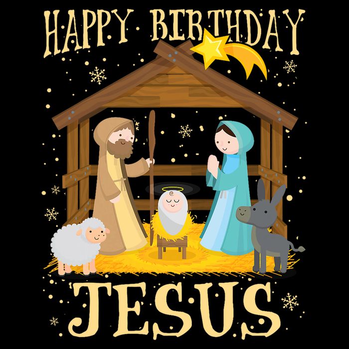 Happy Birthday Jesus Funny Christmas Nativity Christian Baby Bodysuit