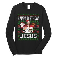 Happy Birthday Jesus Christmas Pajama Holiday Xmas Long Sleeve Shirt