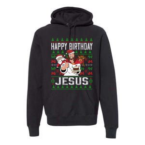 Happy Birthday Jesus Christmas Pajama Holiday Xmas Premium Hoodie