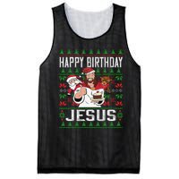 Happy Birthday Jesus Christmas Pajama Holiday Xmas Mesh Reversible Basketball Jersey Tank