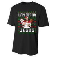 Happy Birthday Jesus Christmas Pajama Holiday Xmas Performance Sprint T-Shirt