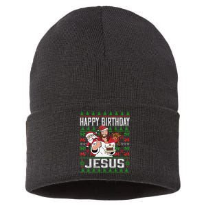 Happy Birthday Jesus Christmas Pajama Holiday Xmas Sustainable Knit Beanie