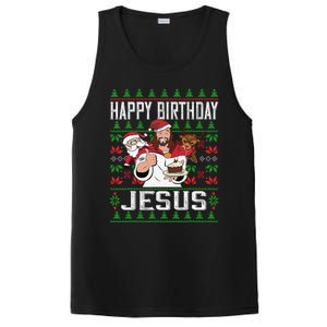 Happy Birthday Jesus Christmas Pajama Holiday Xmas PosiCharge Competitor Tank