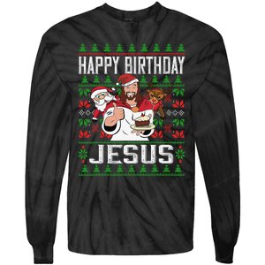 Happy Birthday Jesus Christmas Pajama Holiday Xmas Tie-Dye Long Sleeve Shirt