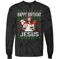 Happy Birthday Jesus Christmas Pajama Holiday Xmas Tie-Dye Long Sleeve Shirt