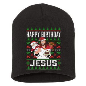 Happy Birthday Jesus Christmas Pajama Holiday Xmas Short Acrylic Beanie