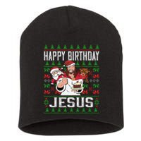 Happy Birthday Jesus Christmas Pajama Holiday Xmas Short Acrylic Beanie