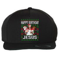 Happy Birthday Jesus Christmas Pajama Holiday Xmas Wool Snapback Cap