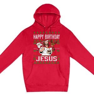 Happy Birthday Jesus Christmas Pajama Holiday Xmas Premium Pullover Hoodie