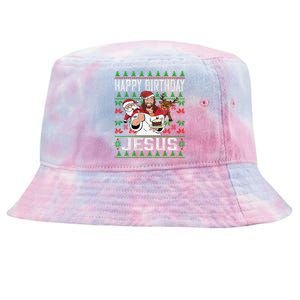 Happy Birthday Jesus Christmas Pajama Holiday Xmas Tie-Dyed Bucket Hat