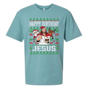 Happy Birthday Jesus Christmas Pajama Holiday Xmas Sueded Cloud Jersey T-Shirt