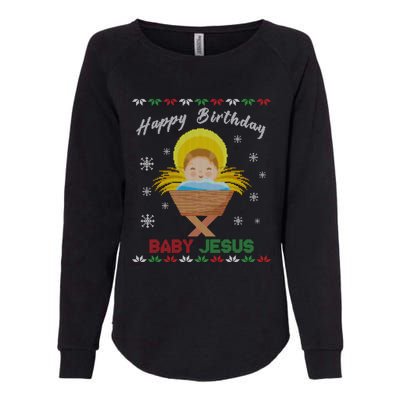 Happy Birthday Jesus Funny Ugly Christmas Gift Womens California Wash Sweatshirt