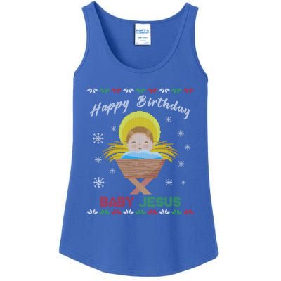 Happy Birthday Jesus Funny Ugly Christmas Gift Ladies Essential Tank