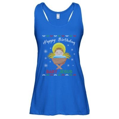 Happy Birthday Jesus Funny Ugly Christmas Gift Ladies Essential Flowy Tank