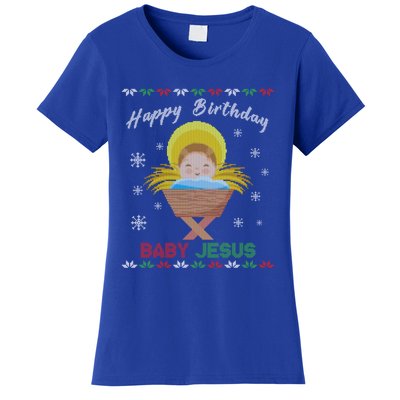 Happy Birthday Jesus Funny Ugly Christmas Gift Women's T-Shirt