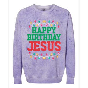 Happy Birthday Jesus Christian Christmas Cute Gift Colorblast Crewneck Sweatshirt