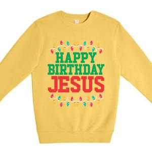 Happy Birthday Jesus Christian Christmas Cute Gift Premium Crewneck Sweatshirt