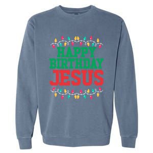 Happy Birthday Jesus Christian Christmas Cute Gift Garment-Dyed Sweatshirt