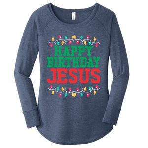 Happy Birthday Jesus Christian Christmas Cute Gift Women's Perfect Tri Tunic Long Sleeve Shirt