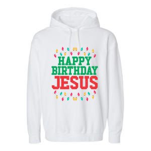 Happy Birthday Jesus Christian Christmas Cute Gift Garment-Dyed Fleece Hoodie