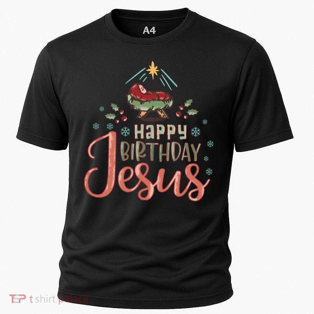 Happy Birthday Jesus Christ The Savior Is Born Christian Retro Christmas Performance Shirt