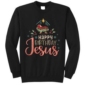 Happy Birthday Jesus Christ The Savior Is Born Christian Retro Christmas Sweatshirt