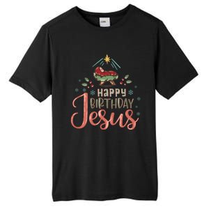 Happy Birthday Jesus Christ The Savior Is Born Christian Retro Christmas Tall Fusion ChromaSoft Performance T-Shirt