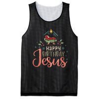 Happy Birthday Jesus Christ The Savior Is Born Christian Retro Christmas Mesh Reversible Basketball Jersey Tank