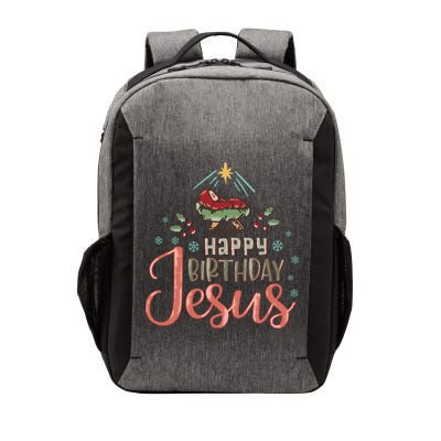 Happy Birthday Jesus Christ The Savior Is Born Christian Retro Christmas Vector Backpack