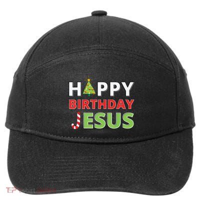 Happy Birthday Jesus Funny Christian Christmas 7-Panel Snapback Hat