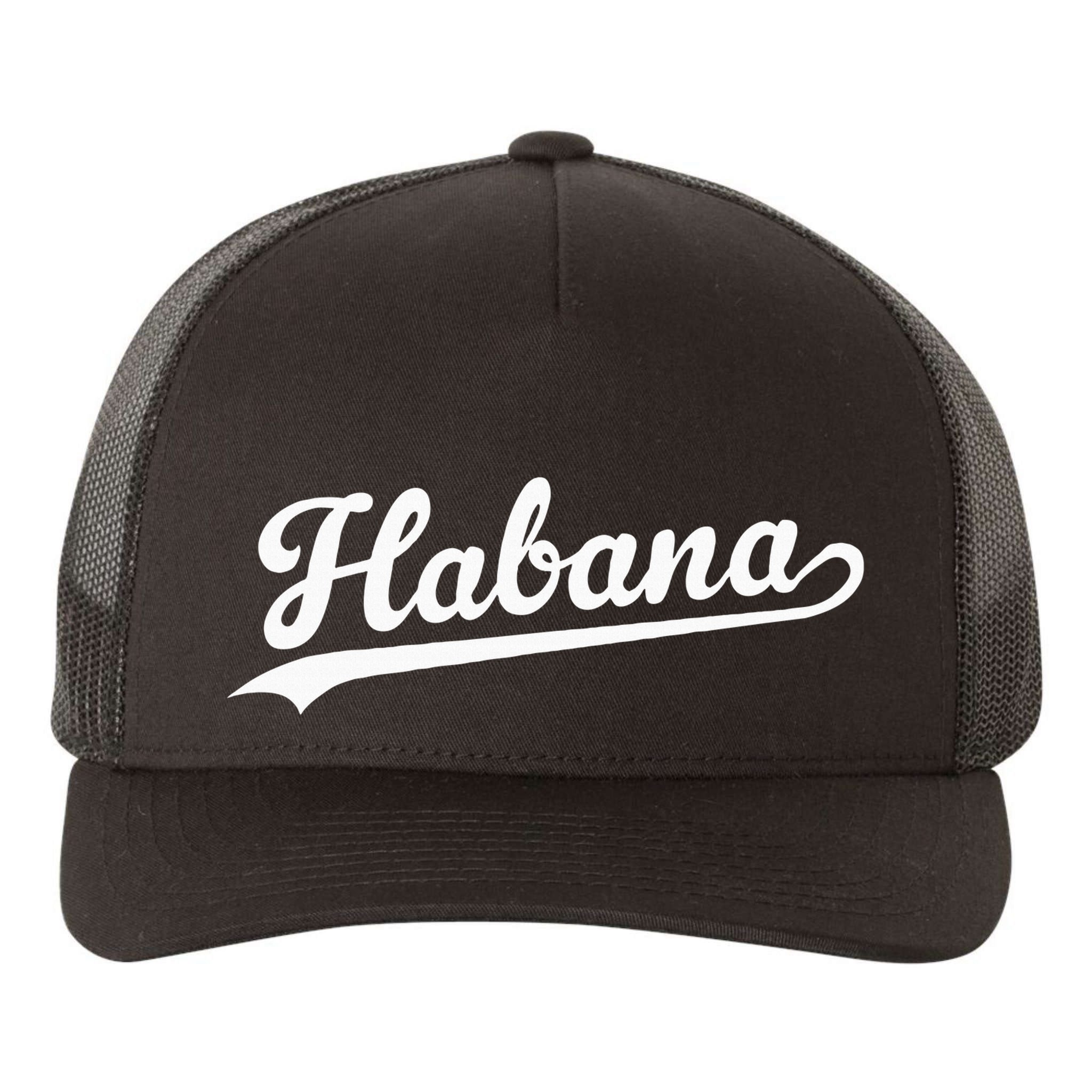 Habana Baseball Jersey Script Vintage Retro Style Yupoong Adult 5-Panel Trucker Hat